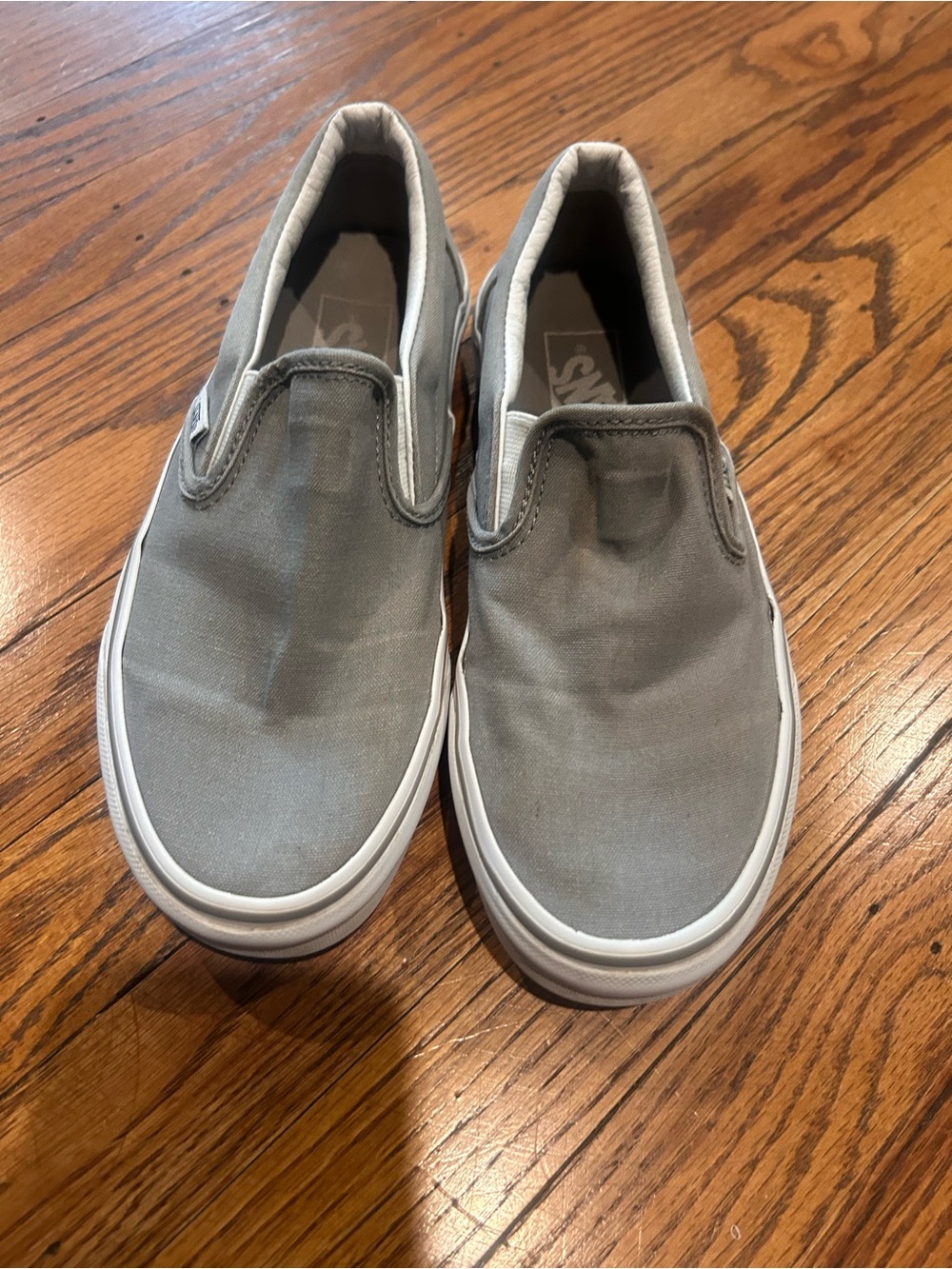 Vans Gray Slip-On Canvas Sneakers - Classic Casual